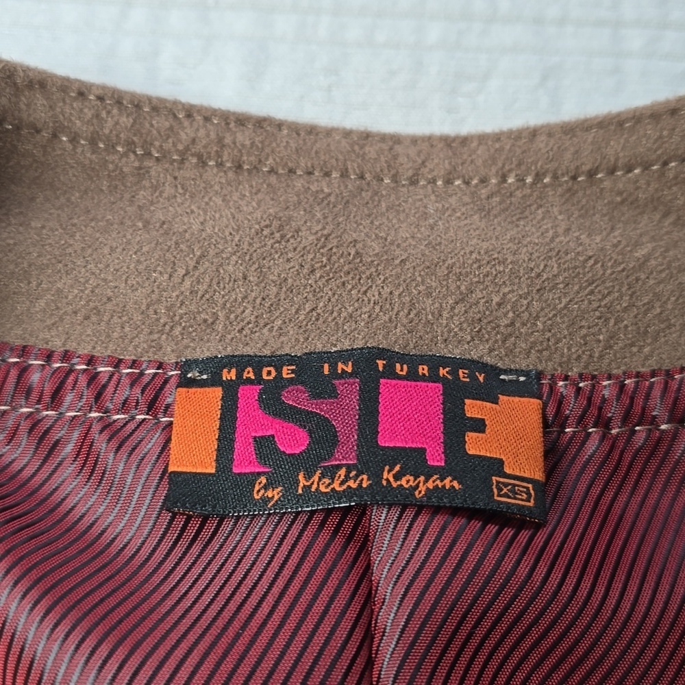 Isle by Melis Kozan Faux Suede Open Jacket Women's Size XS (AS IS) - Picture 3 of 16